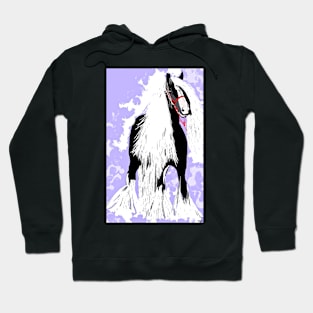 Friesian Horse in Black and White Hoodie